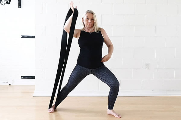 Riki Richter: Large Purple Body Loop Foot to Hand Poses in Extended Side Angle